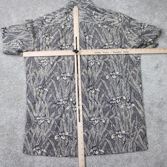 Tori Richard Honolulu Shirt Mens Large Blue Floral Cotton Lawn Short Sleeve - Picture 11 of 14